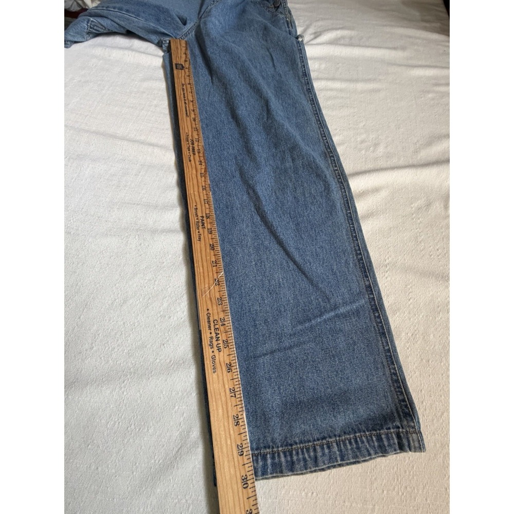 Vtg 90s Y2K No Boundaries Denim Overalls Size M Workwear Grunge Wide Leg - Picture 7 of 8